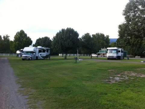 A picture of the rv sites at Big Cedar Cabins and RV Park.