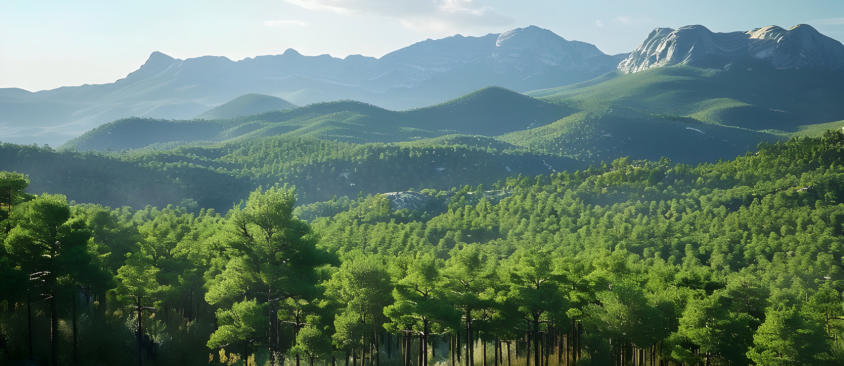 A aerial picture of Ouachita National forest